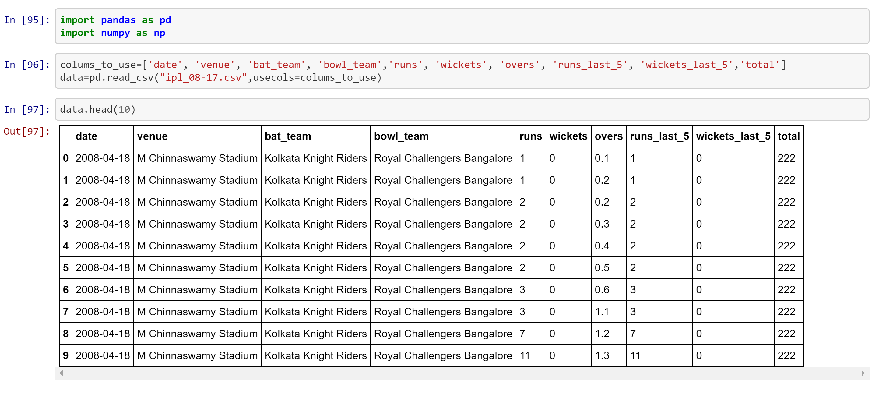 Read CSV